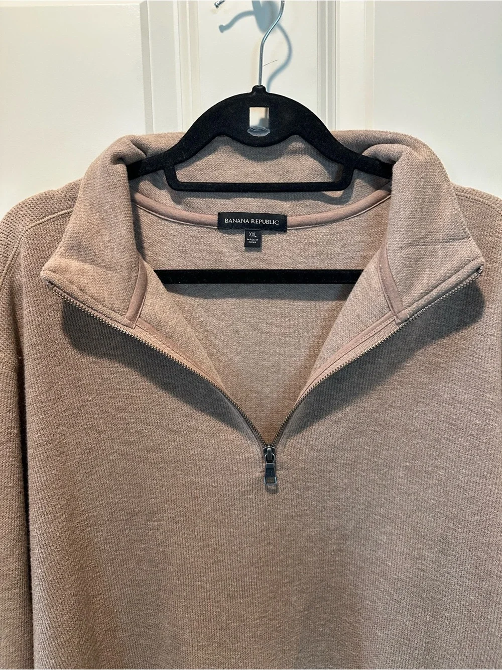 Banana Republic Men's Half-Zip Sweater - Taupe XXL